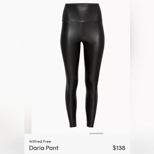 Aritzia Wilfred Free Daria Vegan Leather Leggings XS